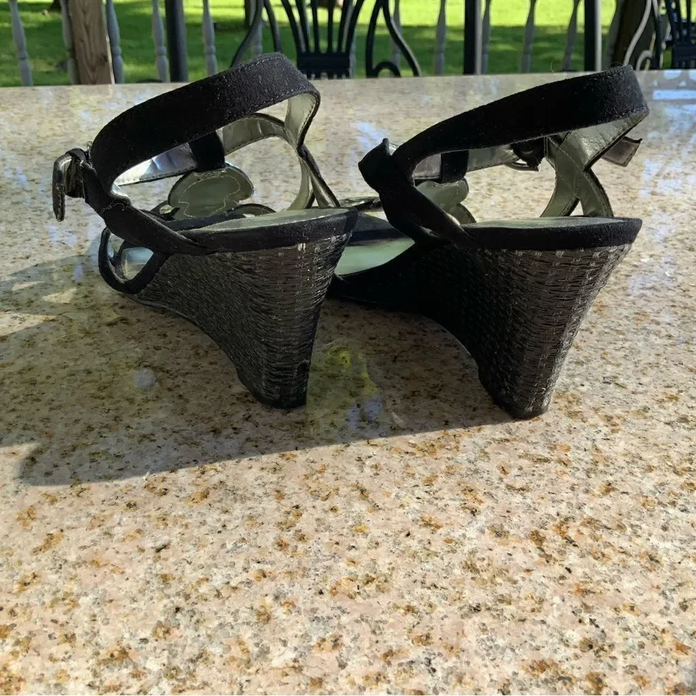 Alfani Black & Silver Wedge Shoes